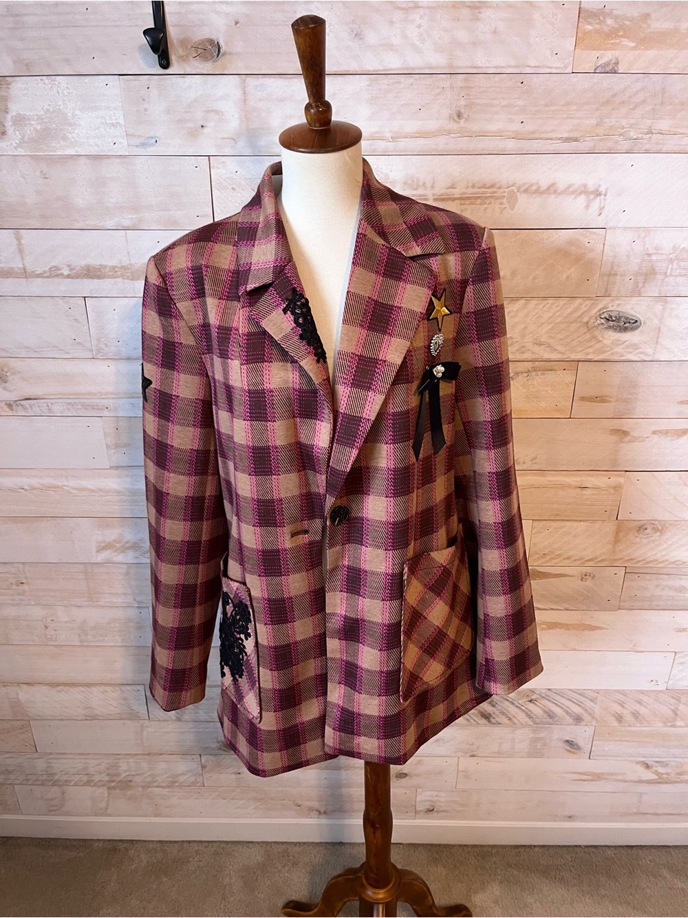 NWT Anthropologie size M plaid pin blazer jacket - Picture 4 of 12